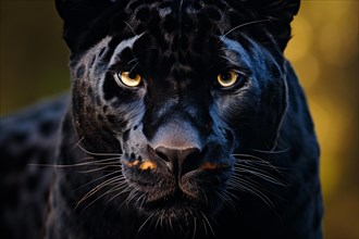 Portrait of black panther. KI generiert, generiert, AI generated