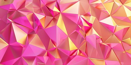 Irregular shaped metallic pink and golden structure background. KI generiert, generiert, AI