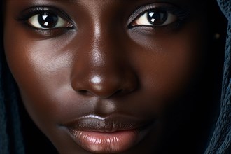 Portrait of beautiful black african american woman. KI generiert, generiert, AI generated