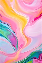 Abstract painting with flowing lines intertwine organic shapes symbolizing springs awake, AI