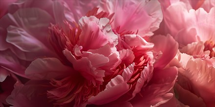 Close up of pink colored peony flower. KI generiert, generiert, AI generated