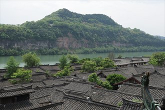 Langzhong old village view, travel, sichuan, china