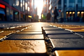 Smart pavement underfoot captures phase of change from each tread embodies urban energy