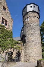 Heidenturm, Diebsturm, old neo-renaissance castle, former keep of the medieval moated castle,