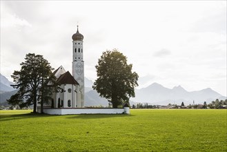 Pilgrimage church of St Coloman, near Fuessen, Ostallgaeu, Allgaeu, Bavaria, Germany, Europe