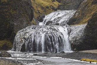 Stjornarfoss waterfall, near Kirkjubaejarklaustur, Sudurland, Iceland, Europe