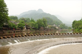 Liujiang water village, travel, river, sichuan, china