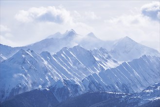 Zillertal Alps in winter, snow, Tyrol, Austria, Europe