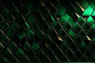 Dark green geometric pattern with hexagons and a subtle glow, AI generated