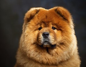 Dog, Chow Chow, portrait, head only, puppies, dark background, AI generated, AI generated