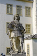 Guardian figure, Asparn Castle, Asparn an der Zaya, Weinviertel, Lower Austria, Austria, Europe