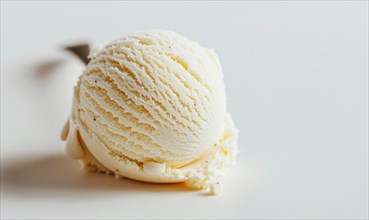 Vanilla ice cream scoop on white background AI generated