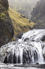 Stjornarfoss waterfall, near Kirkjubaejarklaustur, Sudurland, Iceland, Europe