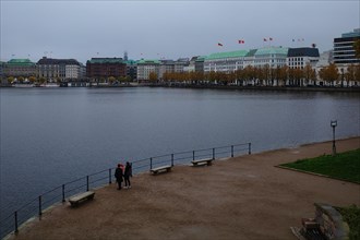 View over the Inner Alster, Panorama, Hanseatic City of Hamburg, Hamburg, Germany, Europe