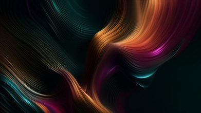 A vibrant abstract digital artwork with flowing swirls of cool-toned colors giving a sense of