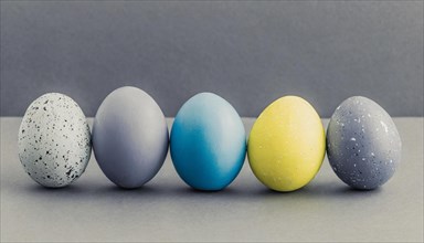 A series of Easter eggs in different shades of grey, Easter symbol, AI generated, AI generated