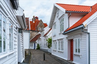 Gamle Stavanger, White Wooden Buildings in Old Stavanger, Stavanger, Norway, Europe