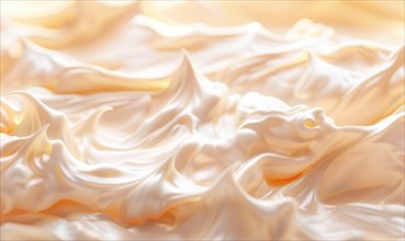 Close-up of melting vanilla ice cream, abstract background with ice cream close up view AI