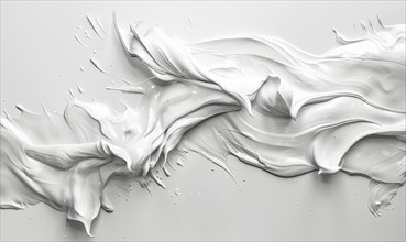 A brush stroke on white canvas abstract background, white paint dramatic stroke AI generated