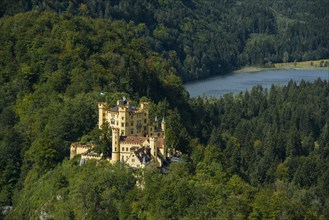 Hohenschwangau Castle, near Fuessen, Ostallgaeu, Allgaeu, Bavaria, Germany, Europe