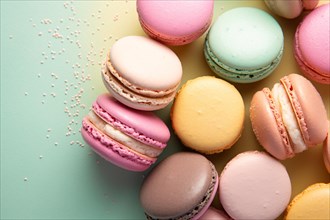 Colorful French Macaron sweets. KI generiert, generiert, AI generated
