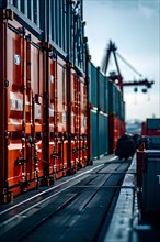 Automated container tracking system at seaport, AI generated