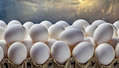 Food, fresh white hen's eggs, free range eggs, AI generated, AI generated