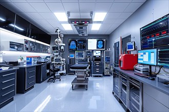 Cutting-edge medical laboratory equipped with sophisticated technology, AI generated