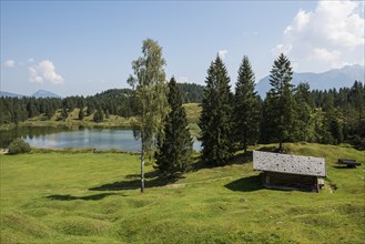 Luttensee, Mittenwald, Werdenfelser Land, Upper Bavaria, Bavaria, Germany, Europe
