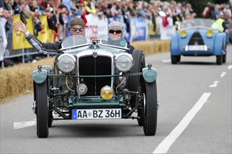 Morris 8, A classic car with a convertible top in a race with spectators, SOLITUDE REVIVAL 2011,
