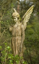 Angel figure, grave, North Cemetery, Wiesbaden, Hesse, Germany, Europe
