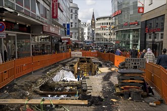 Alte Freiheit construction site, pedestrian zone, infrastructure renewal and archaeological finds,