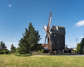 Mill, Windmill, Bockwindmuehle, Wolkwitz, Saxony, Germany, Europe