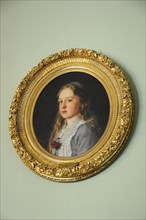 Langenburg Castle, Portrait of a young girl in a round gold frame, Langenburg Castle, Langenburg,