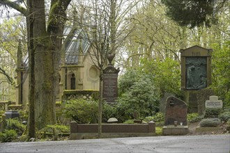 Graves, gravestones, North Cemetery, Wiesbaden, Hesse, Germany, Europe