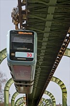 Suspension railway line in the Vohwinkel district, Wuppertal, Bergisches Land, North