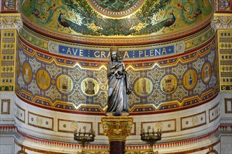Church of Notre-Dame de la Garde with mosaics, Marseille, Interior view of a church dome with