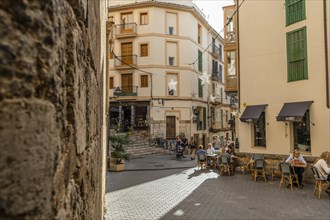Palma de Mallorca, Spain, October 30 2023: charming Spanish streets on a sunny day, Europe