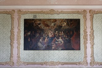 Interior view, painting, Great Hall of the Prelature, Benedictine Monastery Rajhrad, Loucka,