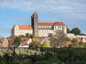 View of the Schlossberg with St Servatius collegiate church and Renaissance castle, UNESCO World