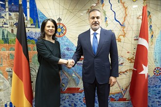 (L-R) Annalena Baerbock, Federal Minister for Foreign Affairs, meets Hakan Fidan, Minister for