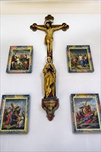 Crucifix with statue of the Virgin Mary and Stations of the Cross, Church of St Alexander and St