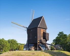 Mill, windmill, trestle windmill, Brehna, Saxony-Anhalt, Germany, Europe