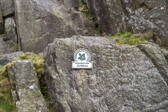 National Trust signs, Snowdonia National Park, Pont Pen-y-benglog, Bethesda, Bangor, Wales, Great