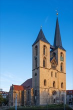 The Martini Church in the last evening light, Halberstadt, Saxony-Anhalt, Germany, Europe