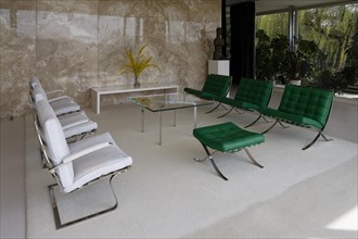Interior view, living room, Villa Tugendhat (architect Ludwig Mies van der Rohe, UNESCO World