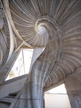 Unsupported spiral staircase in the Grosser Wendelstein stair tower, Hartenfels Castle, Torgau,