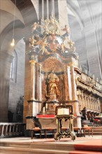 Speyer Cathedral, Baroque side altar in Worms Cathedral with figures of saints and carvings, Speyer