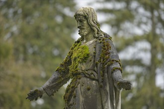 Figure, Blessing, Jesus Christ, North Cemetery, Wiesbaden, Hesse, Germany, Europe