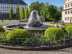 Fountain of the Wasserkunst at Friedenstein Castle, Gotha, Thuringia, Germany, Europe